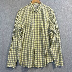 J. Crew Lightweight Button Down Shirt Men’s Large Yellow Light Blue Gingham